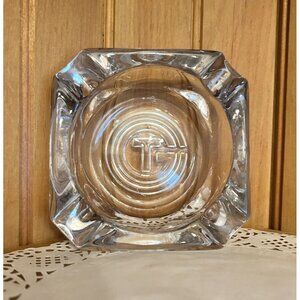 Vintage SS France Clear Glass Ashtray CGT Cruise Ship Collectible
